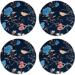imageLenox 890739 Sprig ampamp Vine TeapotAccent PlatesBlue  Set of 4