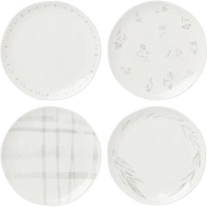 imageLenox Oyster Bay 2Piece Nesting Serving Bowls 550 LB WhiteAccent Plates  Set of 4