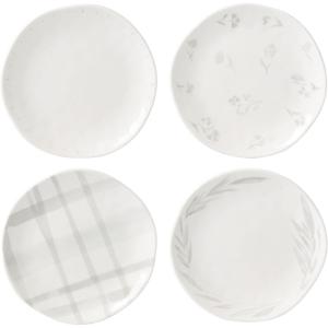 imageLenox Oyster Bay 2Piece Nesting Serving Bowls 550 LB WhiteTidbit Plates  Set of 4