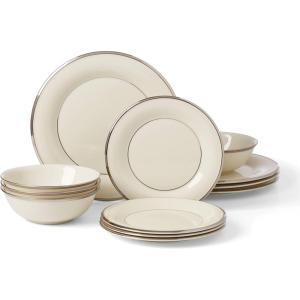 imageLenox Solitaire Bread Plate Butter ivoryplatinum12Piece Dinnerware Set
