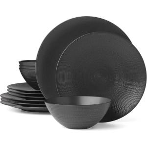 imageLenox Lx Collective Black Accent Plates Set of 4 435 LBWhite1585 LB