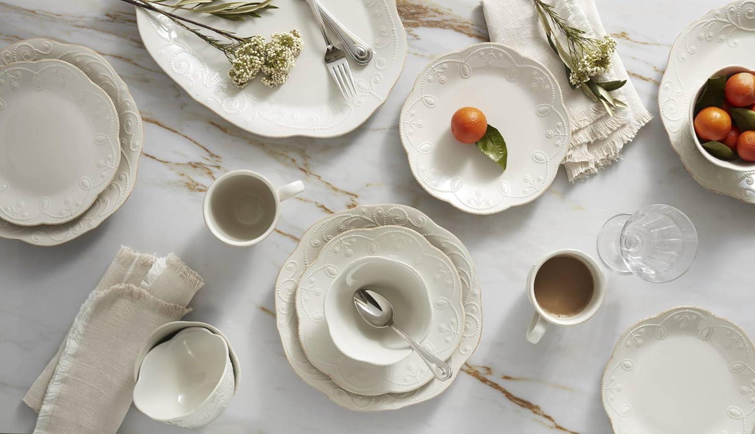 imageLenox 851745 French Perle White 16Piece Dinnerware SetDinner Plates  Set of 4