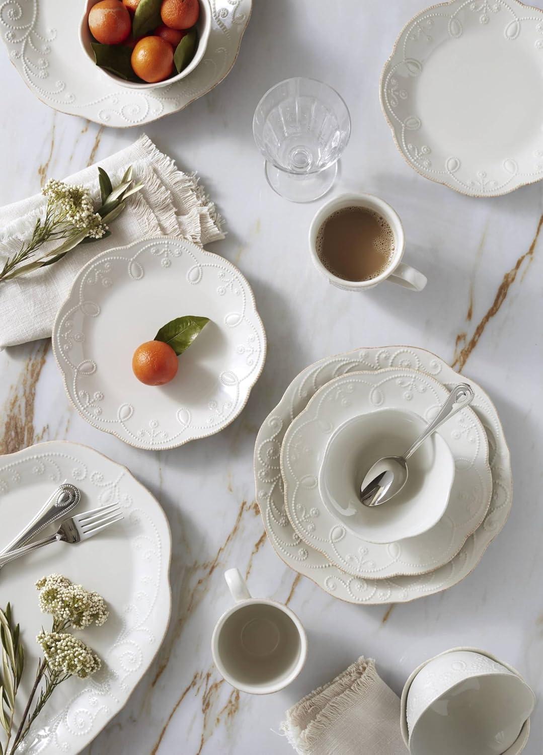 imageLenox 851745 French Perle White 16Piece Dinnerware SetDinner Plates  Set of 4