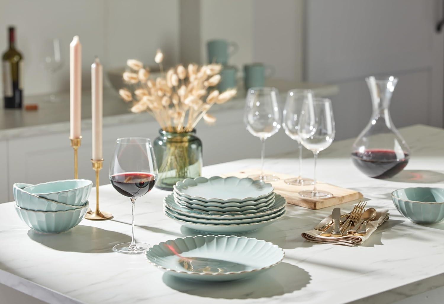 imageLenox French Perle Scallop Ice Blue 4Pc Place Setting 5554Piece Placesetting  Ice Blue