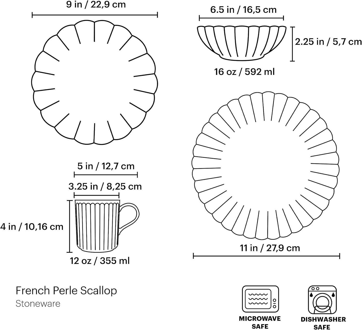 imageLenox French Perle Scallop Ice Blue 4Pc Place Setting 5554Piece Placesetting  Ice Blue
