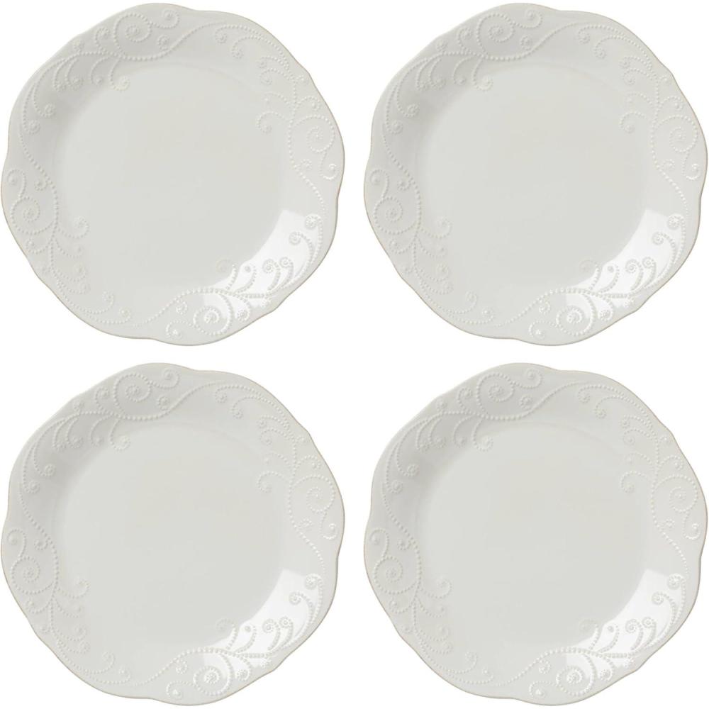 imageLenox 851745 French Perle White 16Piece Dinnerware SetDinner Plates  Set of 4