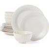 imageLenox French Perle Groove 12Piece Plate ampamp Bowl Set 2305 LB White12Piece Place Setting