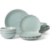 imageLenox French Perle Scallop Ice Blue 4Pc Place Setting 55512Piece Dinnerware Set  Ice Blue