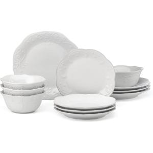 imageLenox 851745 French Perle White 16Piece Dinnerware Set12Piece Dinnerware Set  AllPurpose Bowls