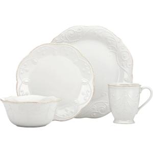 imageLenox 851745 French Perle White 16Piece Dinnerware Set4Piece Place Setting