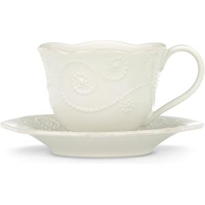 imageLenox 851745 French Perle White 16Piece Dinnerware SetCup  Saucer