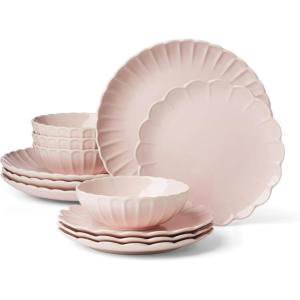 imageLenox 896912 French Perle Scallop Blush 12Piece Dinnerware Set