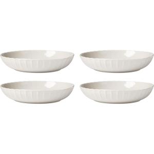 imageLenox French Perle Groove 12Piece Plate ampamp Bowl Set 2305 LB WhiteDinner Bowls  Set of 4