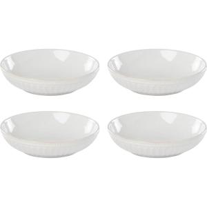 imageLenox French Perle Groove 12Piece Plate ampamp Bowl Set 2305 LB WhitePasta Bowls  Set of 4
