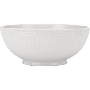 imageLenox French Perle Groove 12Piece Plate ampamp Bowl Set 2305 LB WhiteServing Bowl