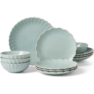 imageLenox French Perle Scallop Ice Blue 4Pc Place Setting 55512Piece Dinnerware Set  Ice Blue