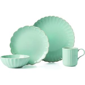 imageLenox French Perle Scallop Ice Blue 4Pc Place Setting 5554Piece Placesetting  Ice Blue