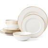 imageLenox 6111918 Federal Gold Accent Plate12Piece Dinnerware Set