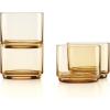 Short Glasses  Set of 4  Amber