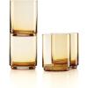 Tall Glasses  Set of 4  Amber