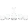 Decanter With 4 Stemless Wine Glasses
