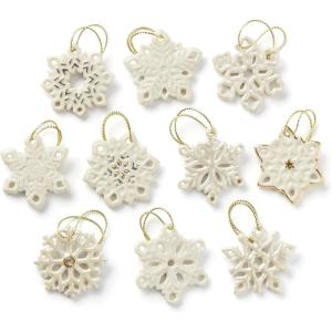 imageLenox 6361265 Snoopy ampamp Friends 11Piece Christmas Tree Ornament Set Display Stand10Piece Ornament Set  Snowflakes