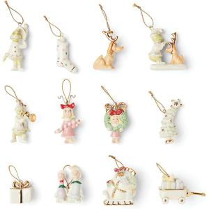 imageLenox 6361265 Snoopy ampamp Friends 11Piece Christmas Tree Ornament Set Display Stand12Piece Ornament Set  Grinch