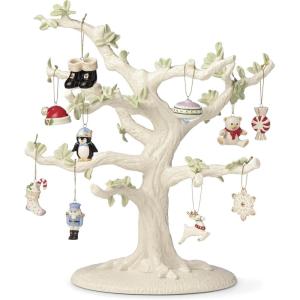 imageLenox 6361265 Snoopy ampamp Friends 11Piece Christmas Tree Ornament Set Display StandOrnament Tree and 10Piece Ornament Set  Christmas Memories