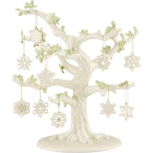 imageLenox 6361265 Snoopy ampamp Friends 11Piece Christmas Tree Ornament Set Display StandOrnament Tree and 10Piece Ornament Set  Snowflakes