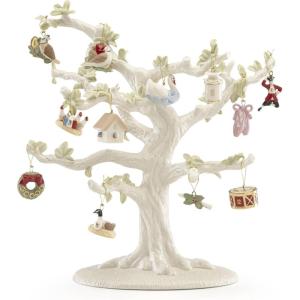 imageLenox 6361265 Snoopy ampamp Friends 11Piece Christmas Tree Ornament Set Display StandOrnament Tree and 12Piece Ornament Set  12 Days of Christmas