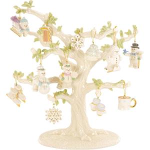imageLenox 6361265 Snoopy ampamp Friends 11Piece Christmas Tree Ornament Set Display StandOrnament Tree and 12Piece Ornament Set  Snow Pals