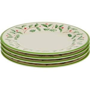 imageLenox 863668 Holiday 4Piece Melamine Accent Plate Set 12 cubic inches Christmas Dinnerware Hosting155 LB