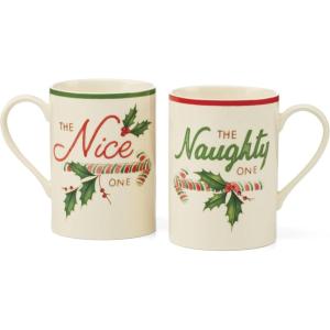 imageLenox 870006 Hosting The Holidays Wine Coaster ampamp Stopper Set Christmas ThemeNaughty  Nice Mug Set