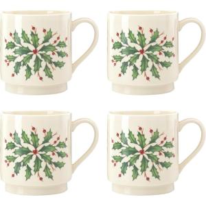 imageLenox 870006 Hosting The Holidays Wine Coaster ampamp Stopper Set Christmas ThemeStackable Mugs