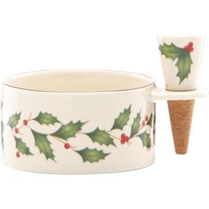 imageLenox 870006 Hosting The Holidays Wine Coaster ampamp Stopper Set Christmas ThemeWine Coaster  Stopper