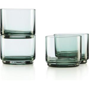 imageLenox 894462 Tuscany Classics Stackable 4Piece Tall Glasses Blue 14 ozShort Glasses  Set of 4  Green