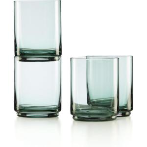 imageLenox 894462 Tuscany Classics Stackable 4Piece Tall Glasses Blue 14 ozTall Glasses  Set of 4  Green