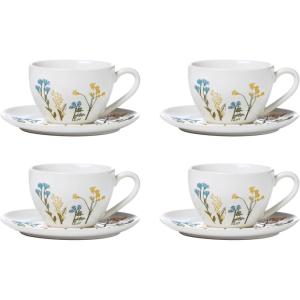 imageLenox 896612 Wildflowers 8Piece Espresso Cups ampamp Saucers Set