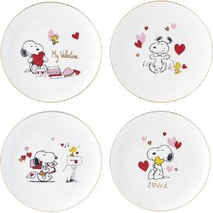 imageLenox 897217 Snoopy Valentines Day Accent Plates Set Of 4 Assorted
