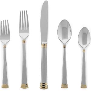 imageLenox Eternal Gold Flatware 5Piece Place Setting Service for 1  Stainless 5Piece Set  Gold