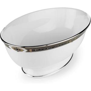 imageLenox Vintage Jewel 5 Piece Boxed Set White DinnerwareOpen Vegetable Bowl