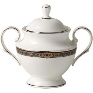 imageLenox Vintage Jewel 5 Piece Boxed Set White DinnerwareSugar Bowl with Lid
