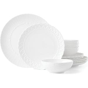imageLenox Wicker Creek 12Piece Dinnerware Set 1429White12Piece Dinnerware Set
