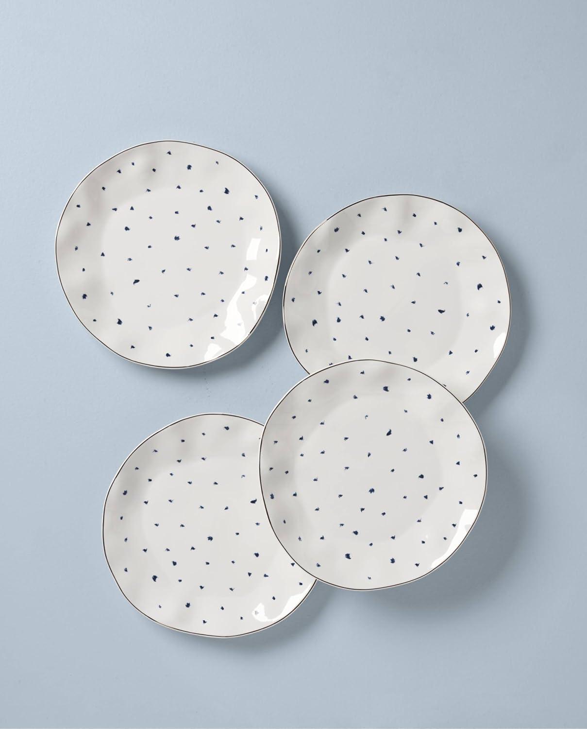 imageLenox 895696 Blue Bay Dots 4Piece Dinner Plate Set