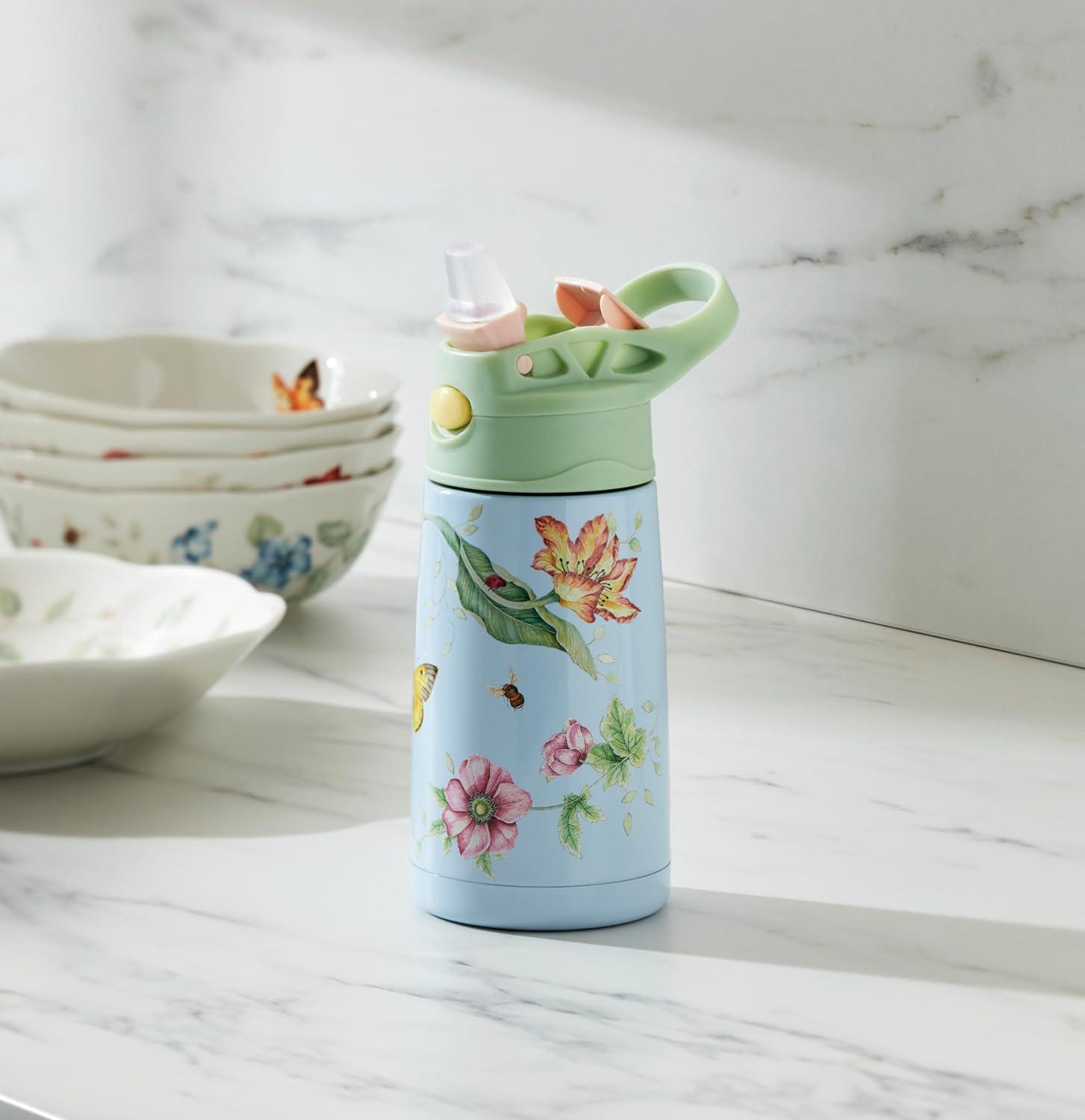 imageLenox 895743 Butterfly Meadow Light Blue Insulated Water BottleBlue