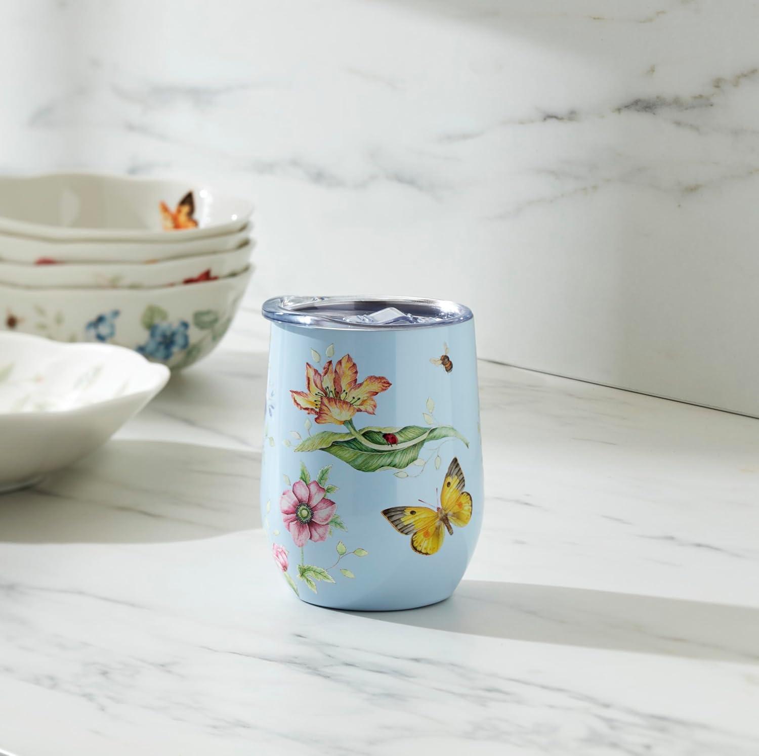 imageLenox 895743 Butterfly Meadow Light Blue Insulated Water BottleBlue