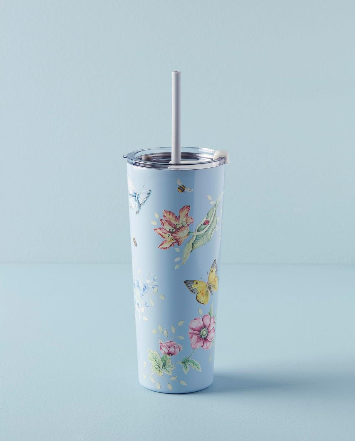 imageLenox 895743 Butterfly Meadow Light Blue Insulated Water BottleBlue