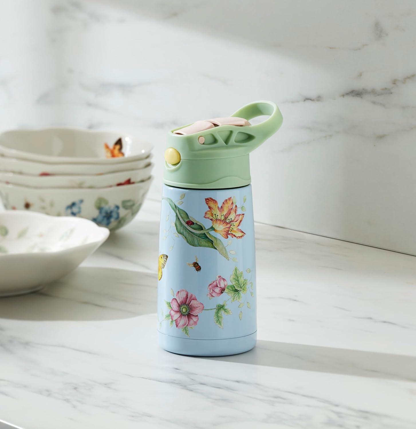 imageLenox 895743 Butterfly Meadow Light Blue Insulated Water BottleBlue