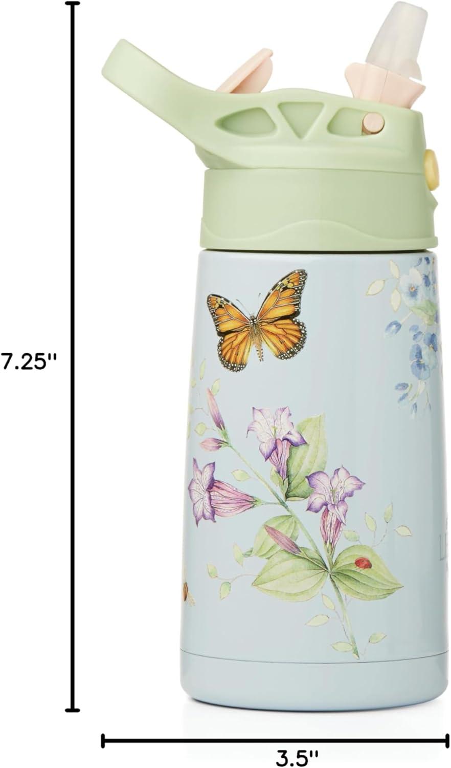 imageLenox 895743 Butterfly Meadow Light Blue Insulated Water BottleBlue