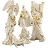 imageLenox 806053 Holiday 7Piece Mini Nativity Set 4Inch 7 Count Christmas DecorFloral